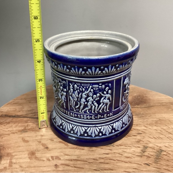 🔵 Vintage - Marzi and Remy Tobacco Jar / Humidor - No Lid - Made In Germany - Picture 11 of 12